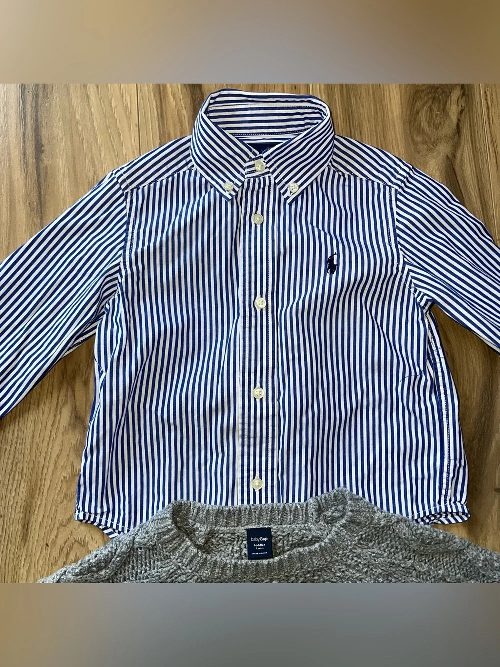 Ralph Lauren Baby Gap Boys Toddler 2T Dress Shirt Cable Knit Sweater Bundle